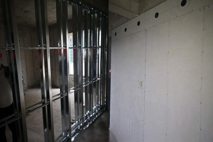 泡沫混凝土現澆輕鋼龍骨復合墻體失敗案例